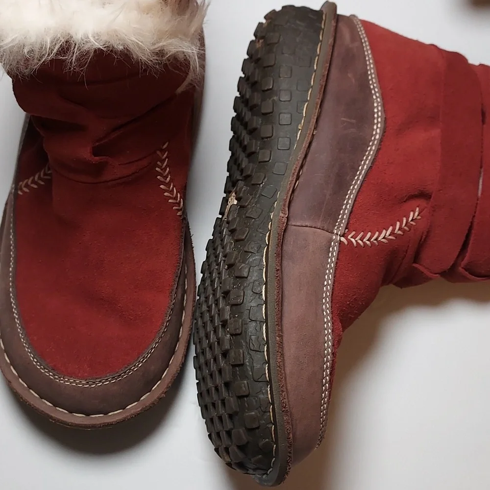 SOREL Waterproof Winter Boots Rust Suede Size 7 Thinsulate Fur Snow Boots